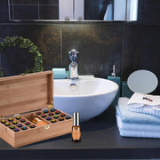 Bamboo And Wood Material 25 Grid Essential Oil Storage Box