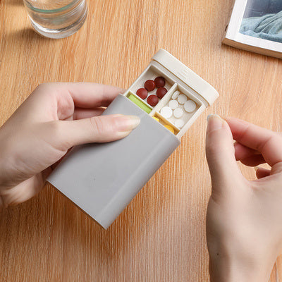 Pill Box Divided Into Small Pill Box Portable Morning